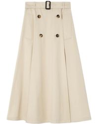 Burberry - Gabardine Trench Midi Skirt - Lyst