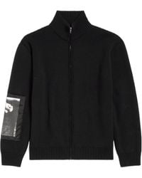 Balenciaga - Knitted Zip-Up Cardigan With Patches - Lyst
