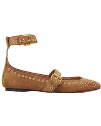 Isabel Marant - Ylza Studded Ankle-Strap Ballet Flats - Lyst