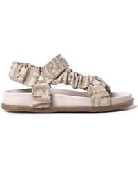 Fendi - Ruched Touch-Strap Sandals - Lyst