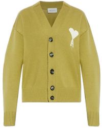 Ami Paris - Logo-Detail Wool Cardigan - Lyst