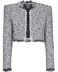Balmain - Tweed Cropped Jacket - Lyst