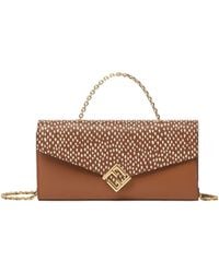 Fendi - Ff-Logo Chain-Strap Leather Mini Bag - Lyst