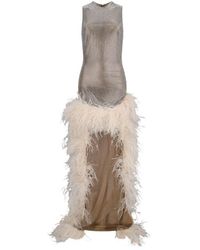 GIUSEPPE DI MORABITO - Feather Trim Embellished Dress - Lyst