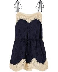 Sea - Shay Gathered Lace-Trimmed Floral-Jacquard Camisole - Lyst