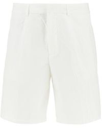 Emporio Armani - Pleated Bermuda Shorts - Lyst