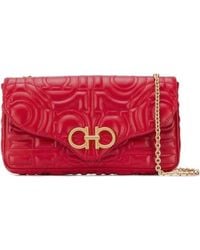 Ferragamo - Quilted Gancini Mini Shoulder Bag - Lyst