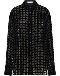 Ferragamo - Ferragamo Devoré-Effect Long-Sleeved Shirt - Lyst