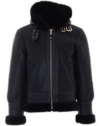 Schott Nyc - Schott Nyc Shearling Hooded Jacket - Lyst