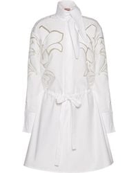 Valentino - Flower Hollowed-Out Embroidery Dress - Lyst