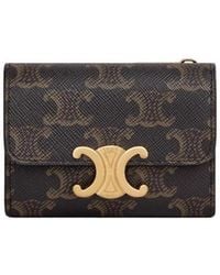 Celine - Compact Wallet Triomphe - Lyst