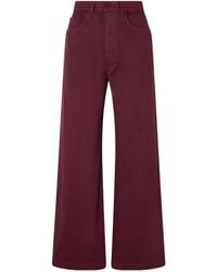 The Elder Statesman - Herringbone Cotton Wide-Leg Casual Pants - Lyst