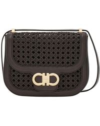 Ferragamo - Double Gancini North-South Crossbody Bag (Xs) - Lyst