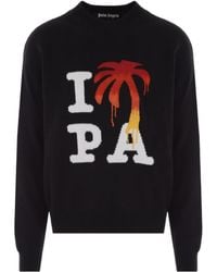 Palm Angels - I Love Pa Crewneck Knitted Jumper - Lyst