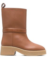 Stella McCartney - Logo-Embossed Pull-On Ankle Boots - Lyst