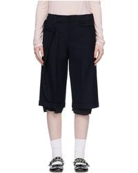 OPEN YY - Wrap Over Layered Bermuda Shorts - Lyst