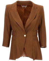 Elisabetta Franchi - Structured Single-Breasted Blazer - Lyst