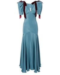 Rodarte - Bow-Detail Silk Crepe Gown - Lyst