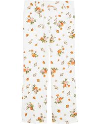 Weekend by Maxmara - Flared Patterned Cotton Trousers - Lyst