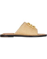 Givenchy - 4G Plaque Raffia Flat Mules - Lyst