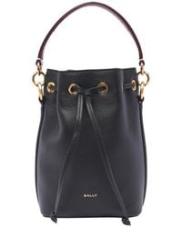Bally - Logo Printed Drawstring Bucket Bag - Lyst