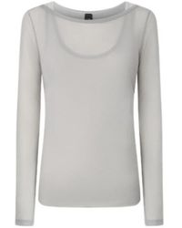 Pinko - Boat-Neck Long-Sleeved Gauze T-Shirt - Lyst
