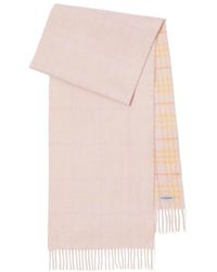 Burberry - Logo-Patch Fringed-Edge Reversible Scarf - Lyst