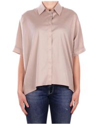 Max Mara - Bchpittura Short-Sleeved Satin Shirt - Lyst