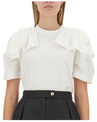 McQueen - Short Sleeved Ruffled-Detail T-Shirt - Lyst