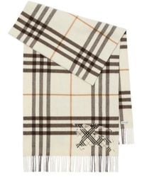Burberry - Wide Cross Stitch Ekd Check Scarf - Lyst