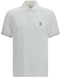 Brunello Cucinelli - Logo-Embroidered Polo Shirt - Lyst