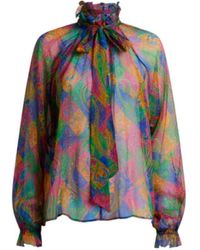 Etro - Pattern-Printed Ruffled Shirt - Lyst