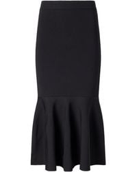Stella McCartney - Compact-Knit Flared Midi Skirt - Lyst