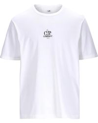 C.P. Company - Logo Printed Crewneck T-Shirt - Lyst