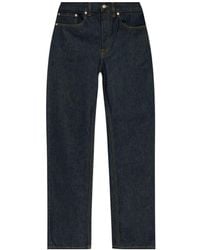 Dries Van Noten - Logo Patch Straight Leg Jeans - Lyst