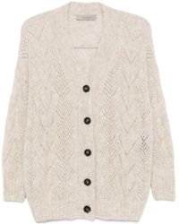 D.exterior - Open-Knit Button-Up Cardigan - Lyst