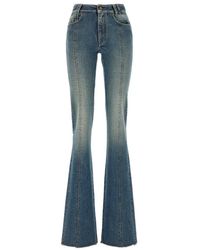 Alessandra Rich - Slim Fitted Flared Denim Jeans - Lyst