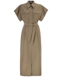 Brunello Cucinelli - Short Sleeve Belted Dress - Lyst