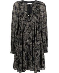 Michael Kors - Paisley-Print Long-Sleeve Dress - Lyst