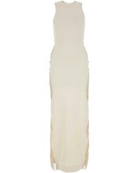 Jil Sander - Lace-Panel Crewneck Sleeveless Dress - Lyst