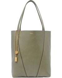 Chloé - Chloé Spin Logo Detailed Medium Tote Bag - Lyst