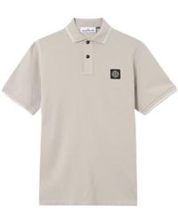 Stone Island - Logo Patch Short-Sleeved Polo Shirt - Lyst