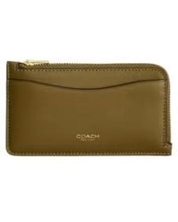 COACH - Zipped Leather Cardholder - Lyst