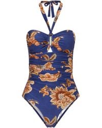 Zimmermann - Aster Floral-Print Swimsuit - Lyst
