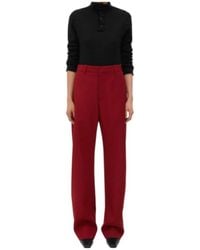 Bottega Veneta - Wool Twill Rounded Leg Trousers - Lyst