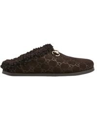 Gucci - Monogrammed Slip-On Sandals - Lyst