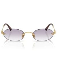 Miu Miu - Eyewear Oval Frame Sunglasses - Lyst
