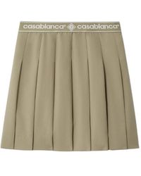 CASABLANCA - Logo-Waist Pleated Mini Skirt - Lyst