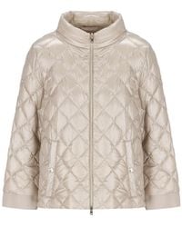 Herno - Mock-Neck Quilted Bomber Jacket - Lyst