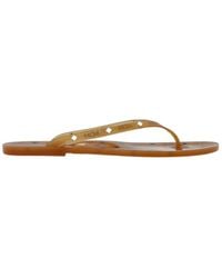 MCM - Monogram-Print Thong Sandals - Lyst